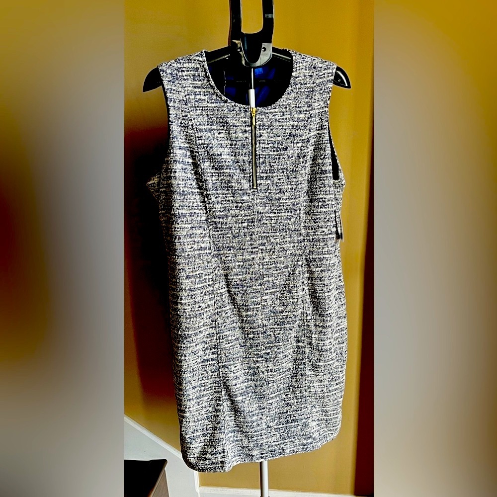 Kohl's Navy and Cream Sleeveless Mini Dress